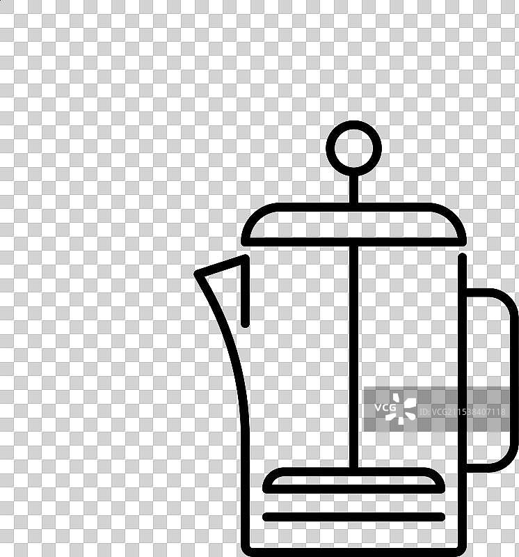 法式压滤咖啡线条图标图片素材