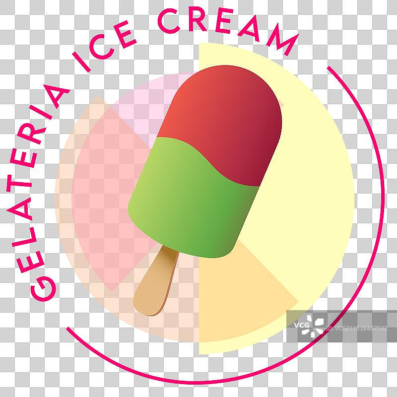 浆果开心果冰淇淋标志，冰淇淋店圆形设计图片素材