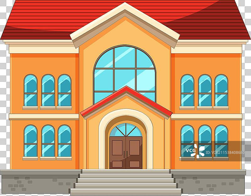 一个充满活力的温馨学校建筑图片素材