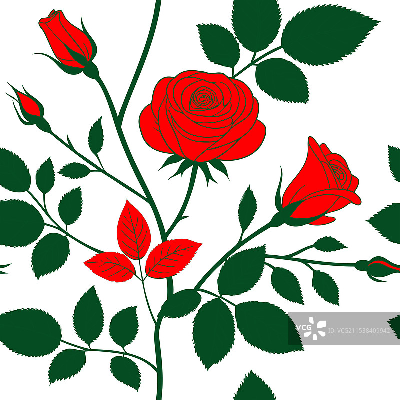 无缝玫瑰图案设计图片素材