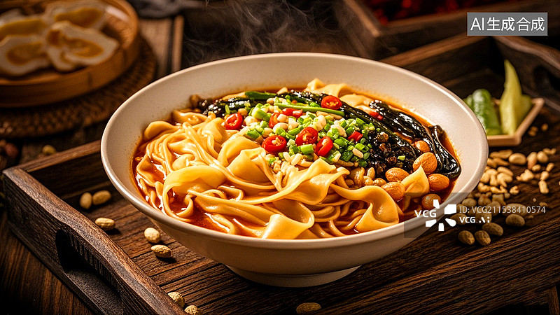 【AI数字艺术】中国美食面食面条安徽板面图片素材