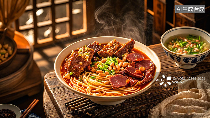 【AI数字艺术】中国美食面食面条贵州肠旺面图片素材