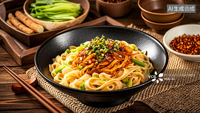 【AI数字艺术】中国美食面食面条山西油泼面图片素材