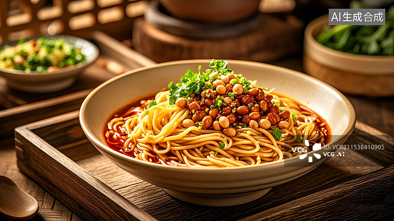 【AI数字艺术】中国美食面食面条四川担担面图片素材