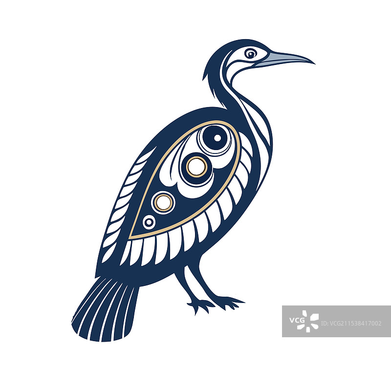 手绘的鸬鹚与图片素材
