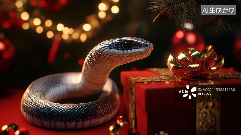 【AI数字艺术】蛇年春节十二生肖迎新春喜庆海报背景图片素材