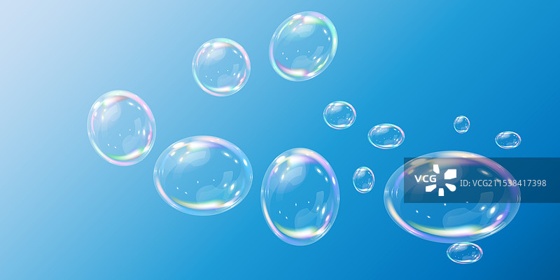 一组多彩的肥皂泡用于创作图片素材