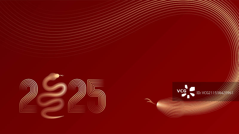 蛇年抽象蛇线条插画图片素材