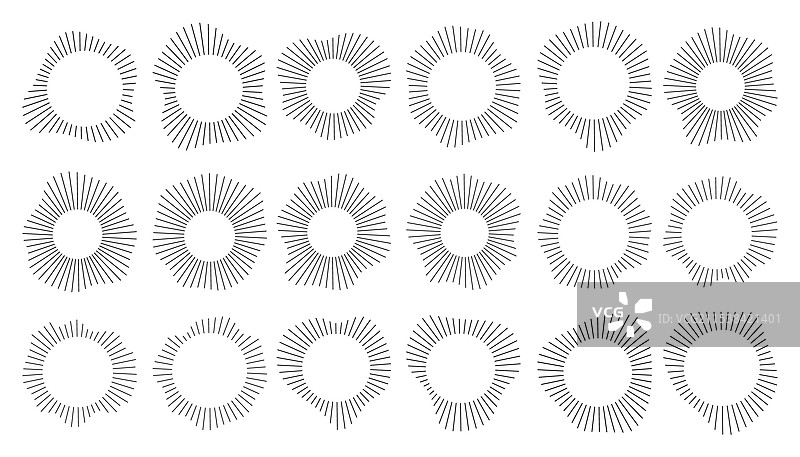 圆环中的细线艺术抽象图图片素材