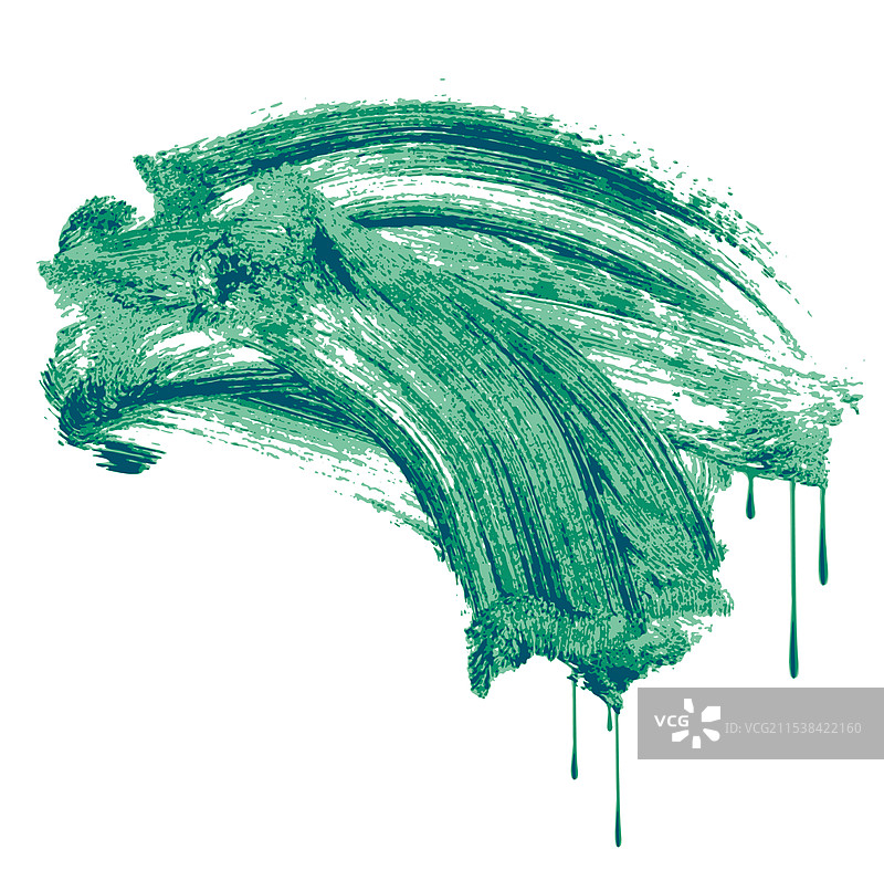 大面积绿色笔触孤立在白色背景上图片素材