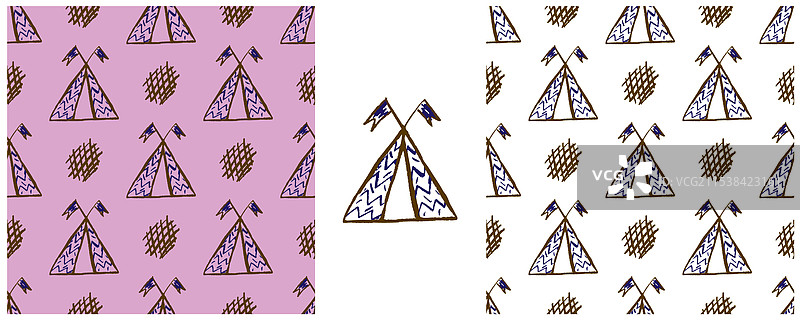 儿童用蜡笔绘制的画作打印集图片素材