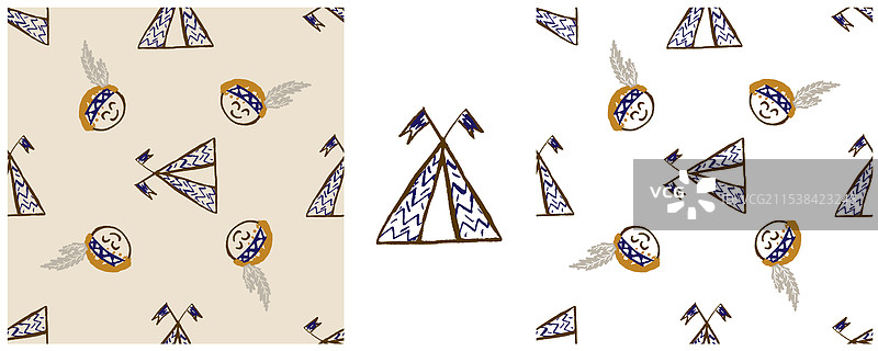 儿童用蜡笔绘制的画作打印集图片素材