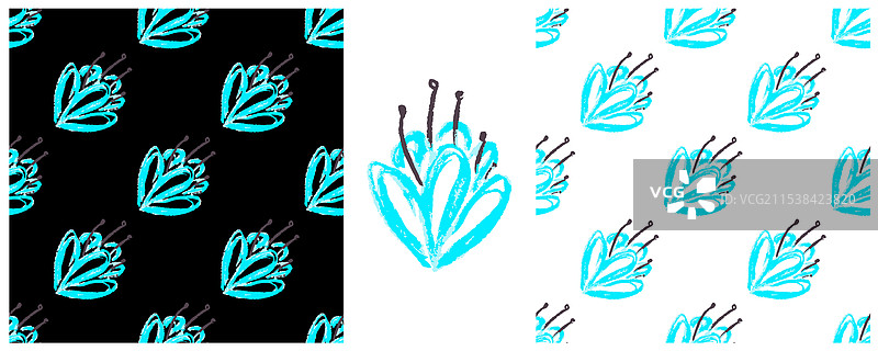 儿童用蜡笔绘制的图画打印件图片素材