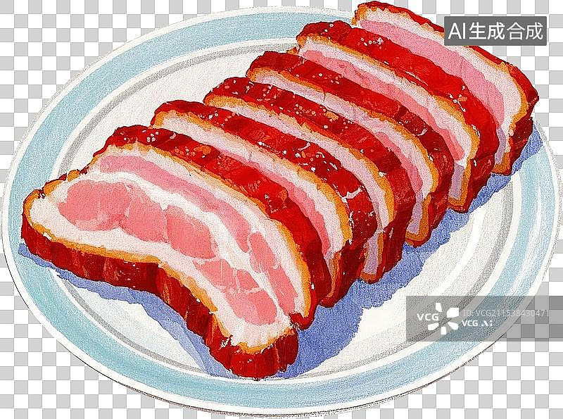 【AI数字艺术】一盘叉烧五花肉图片素材
