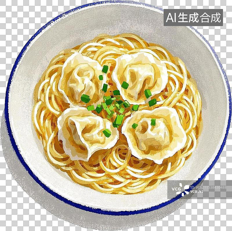 【AI数字艺术】一碗云吞面图片素材
