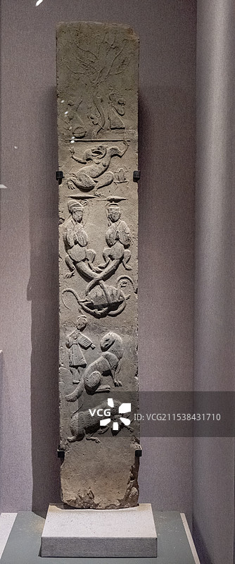 河南郑州河南博物院伏羲女娲面像砖图片素材