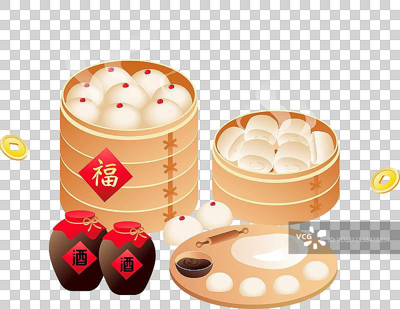 中国传统年俗腊月二十九  蒸馒头图片素材
