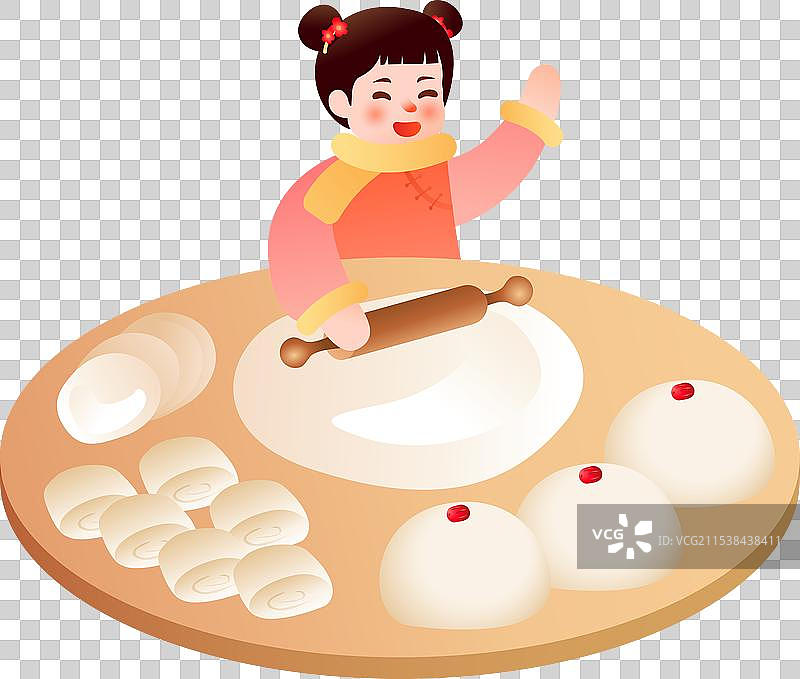 揉面粉做面食的女孩图片素材