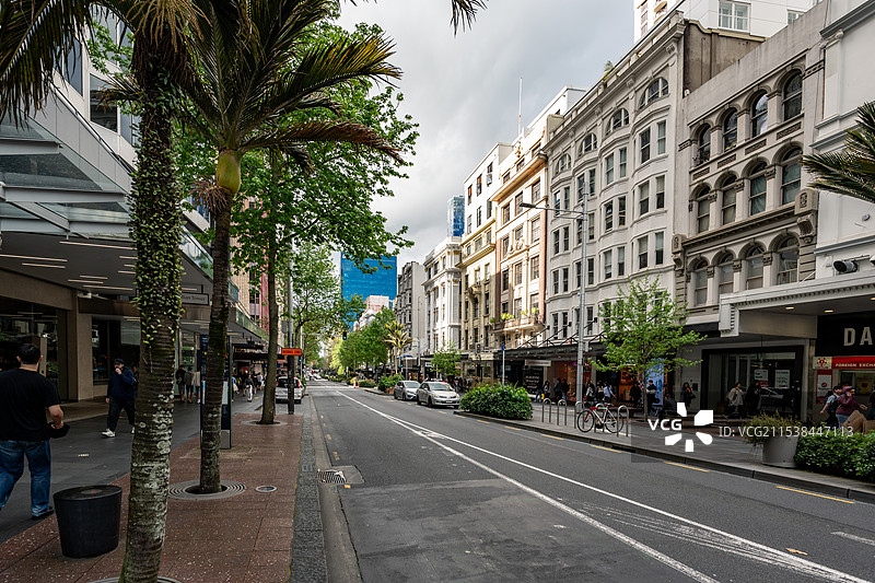 新西兰奥克兰皇后大街街景图片素材