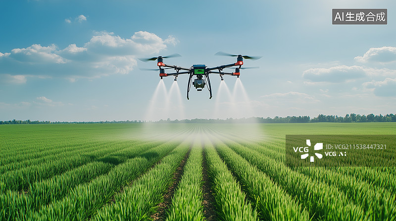 【AI数字艺术】无人机精准农业喷洒图片素材