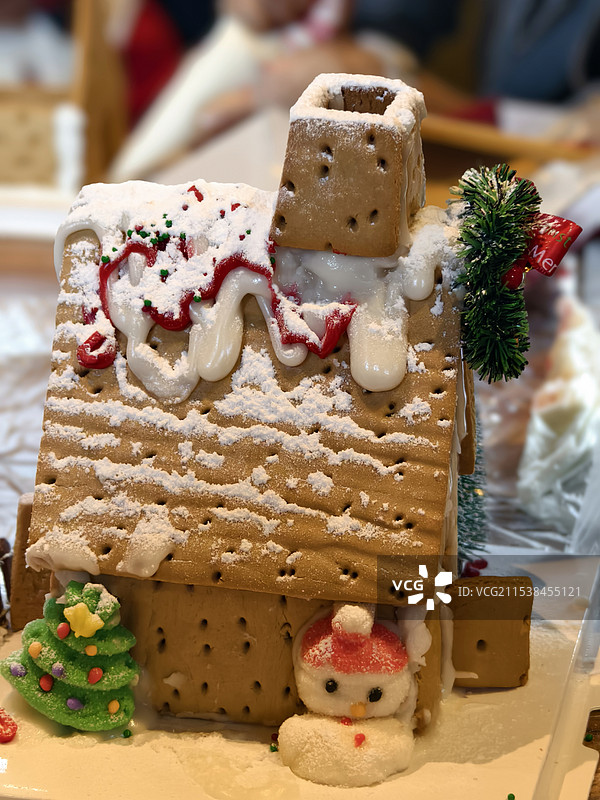 圣诞节姜饼屋特写图片素材