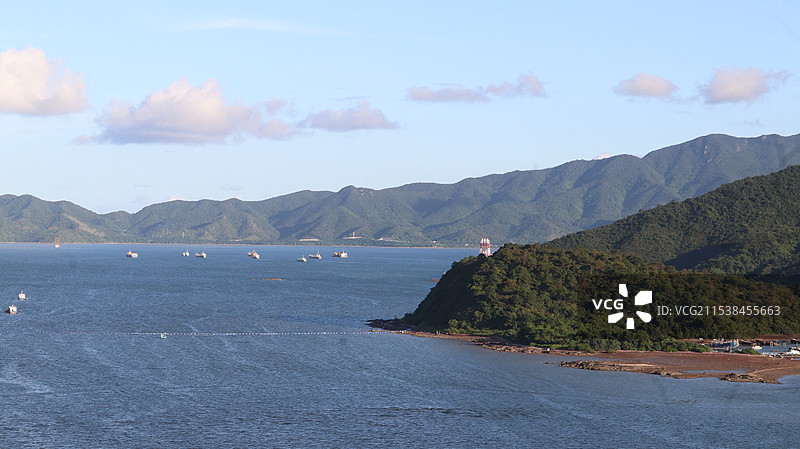 惠州大亚湾蓝天碧海高山海景图片素材
