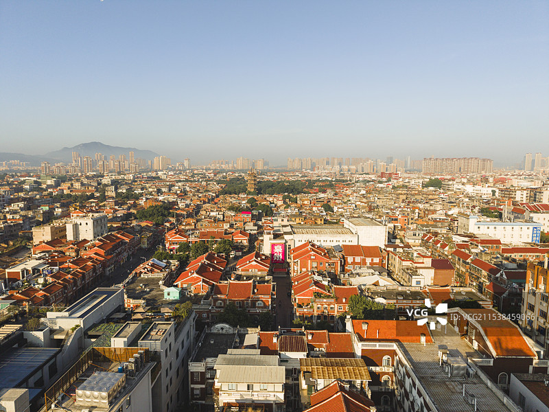 航拍下的泉州西街城市风光图片素材