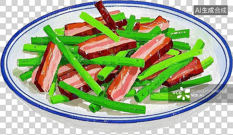 【AI数字艺术】一盘藜蒿炒腊肉图片素材