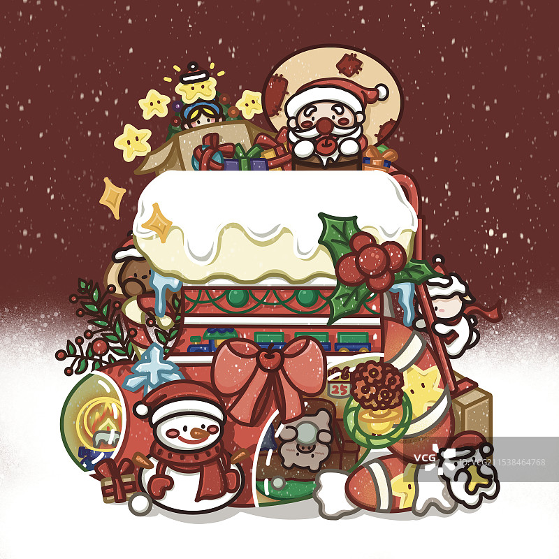 圣诞节治愈氛围小屋图片素材