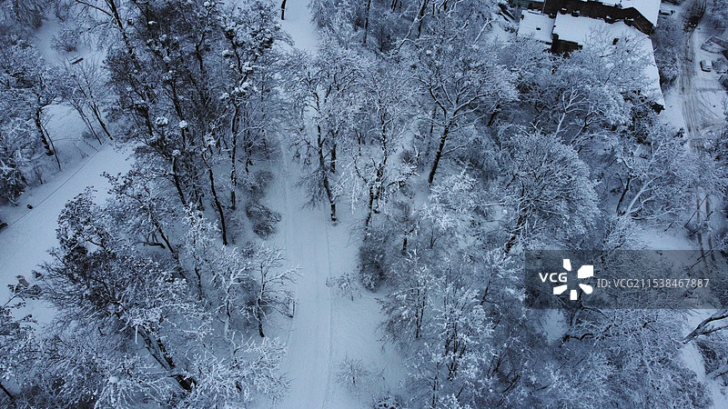 航拍乌克兰利沃夫2021年12月离俄乌战争开始2个月前的街道风景图片素材