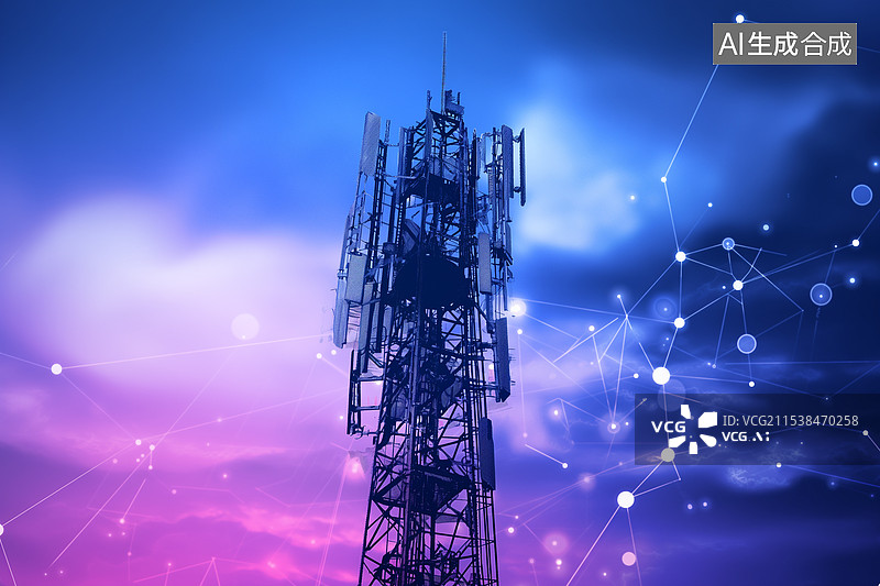 【AI数字艺术】5G通讯基站图片素材