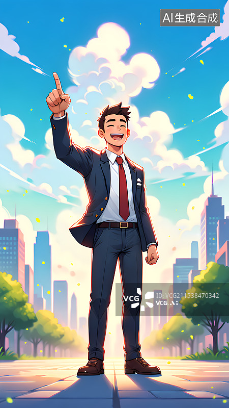 【AI数字艺术】现代白领男性插画图片素材
