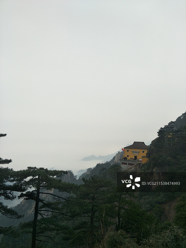 九华山 天台的古拜经台图片素材