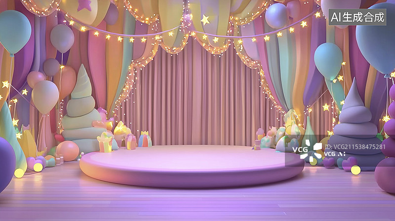 【AI数字艺术】可爱风女性公主宝贝产品展台图片素材