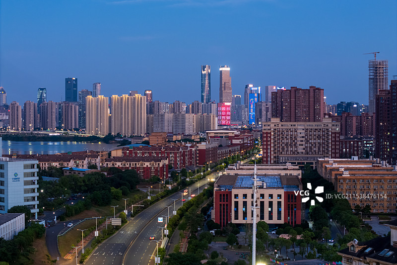 南昌黄家湖城市风光夜景图片素材