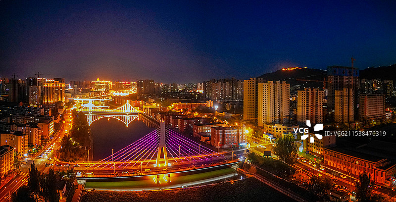 张家口 展览馆 新华大厦 百盛购物 航拍图片素材