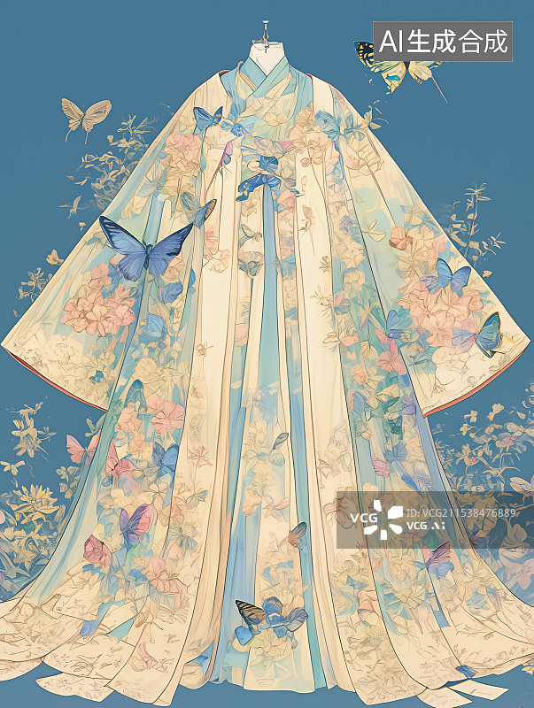 【AI数字艺术】高美感游戏特效服饰，古风仙侠风飘逸裙子，华丽玄幻，光影灵动，塑造角色魅力，尽显美服特色。图片素材