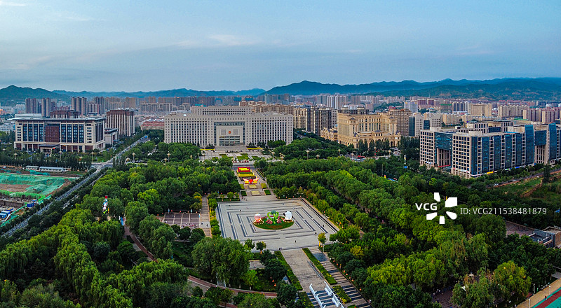 张家口 市民广场 地质博物馆 图书馆 地标图片素材