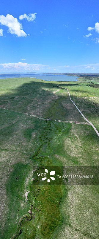 耗来河流入内蒙古第二大湖达里诺尔湖图片素材