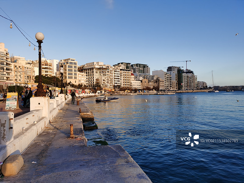 欧洲马耳他圣朱利安海岸图片素材