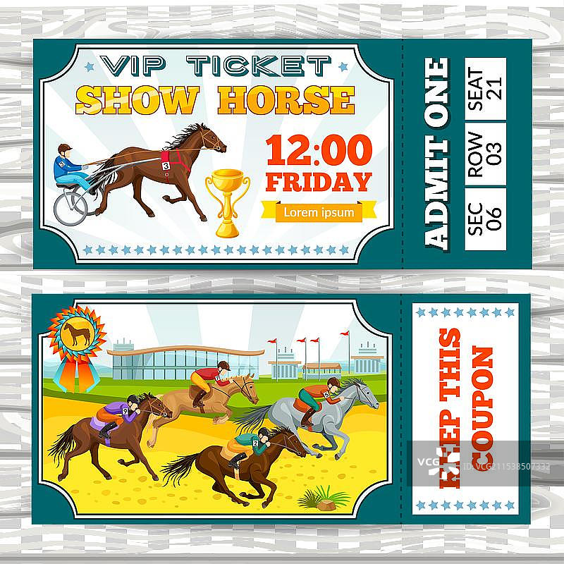 马术表演通行证票图片素材