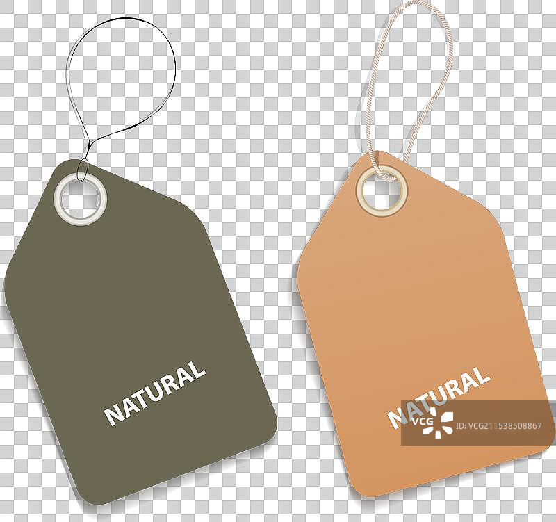 自然标签，孤立在白色背景上，EPS10图片素材