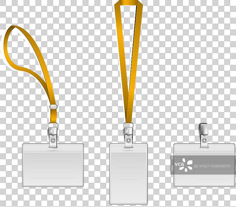 挂绳名牌持有者和徽章模板图片素材