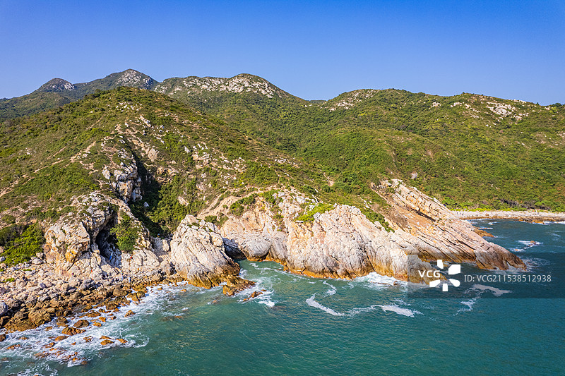 中国深圳大鹏国家地质公园 深圳东西冲海岸线图片素材