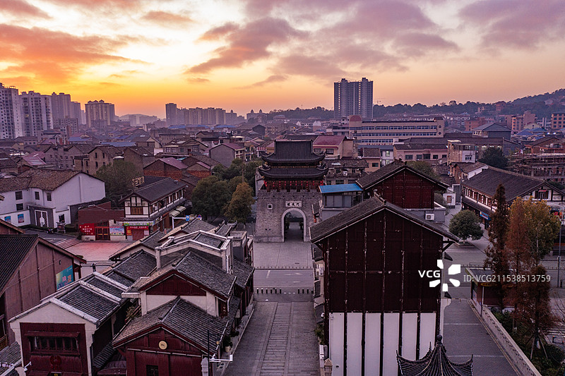 航拍湖南株洲醴陵市城市风光图片素材