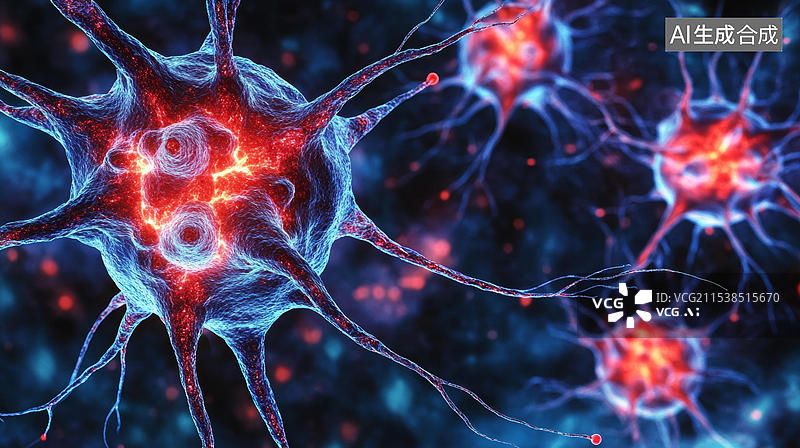 【AI数字艺术】神经元结构图详细展示图片素材