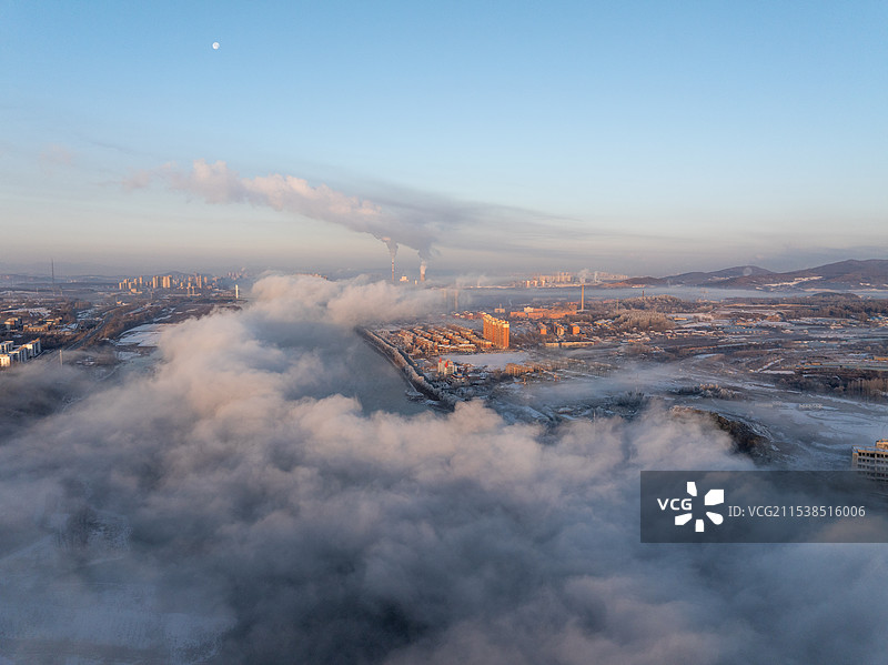 吉林市小雾凇岛万缕银丝图片素材