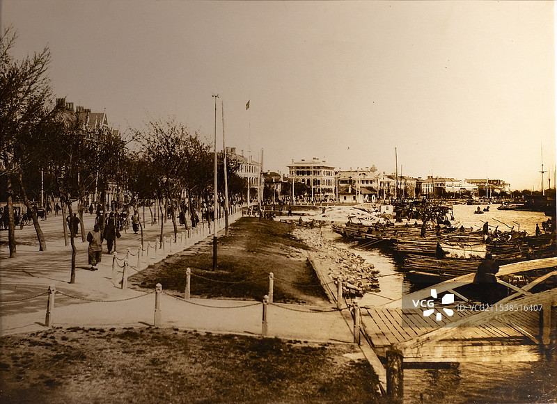 早期上海外滩 可见一代海关（1857-1891） 上海图书馆东馆图片素材