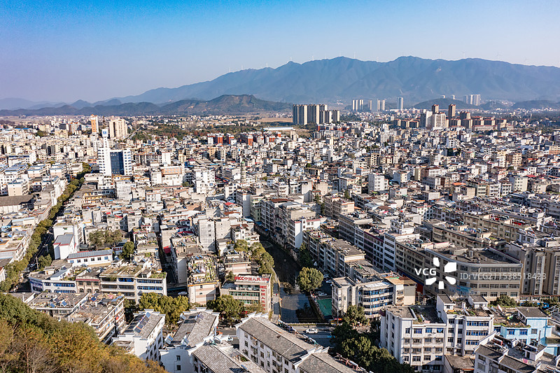 航拍湖南郴州汝城城市风光图片素材