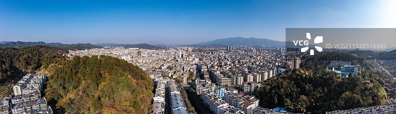 航拍湖南郴州汝城城市风光图片素材